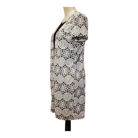 PERCEPTIONS SZ MP Women's Medallion Puff Print Mock Jacket Stretch Dress - Picture 5 of 10